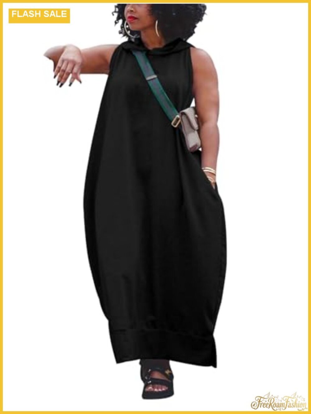 Oversize Sleeveless Maxi Dress with Pockets Casual Summer Dress